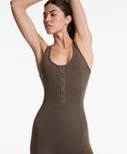 COTTON BLEND HEAVY RIB SHORT PLAYSUIT