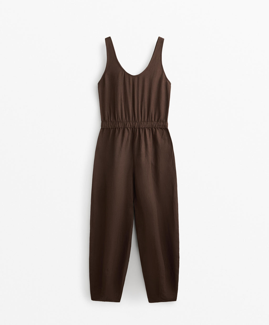 LINEN BLEND BALLOON JUMPSUIT