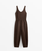 LINEN BLEND BALLOON JUMPSUIT