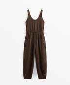 LINEN BLEND BALLOON JUMPSUIT
