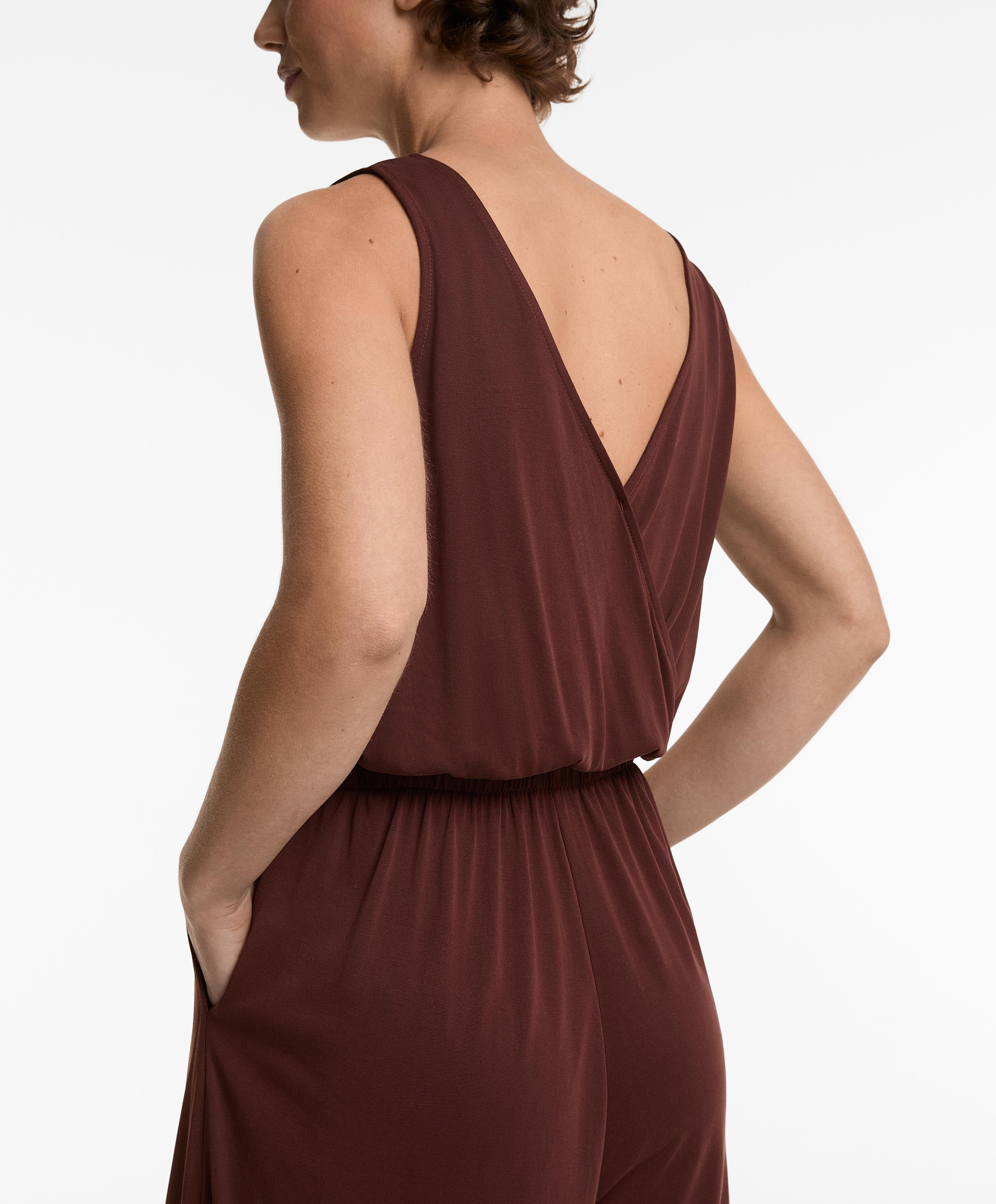 MODAL CROSSOVER BACK FLOWY MIDI JUMPSUIT