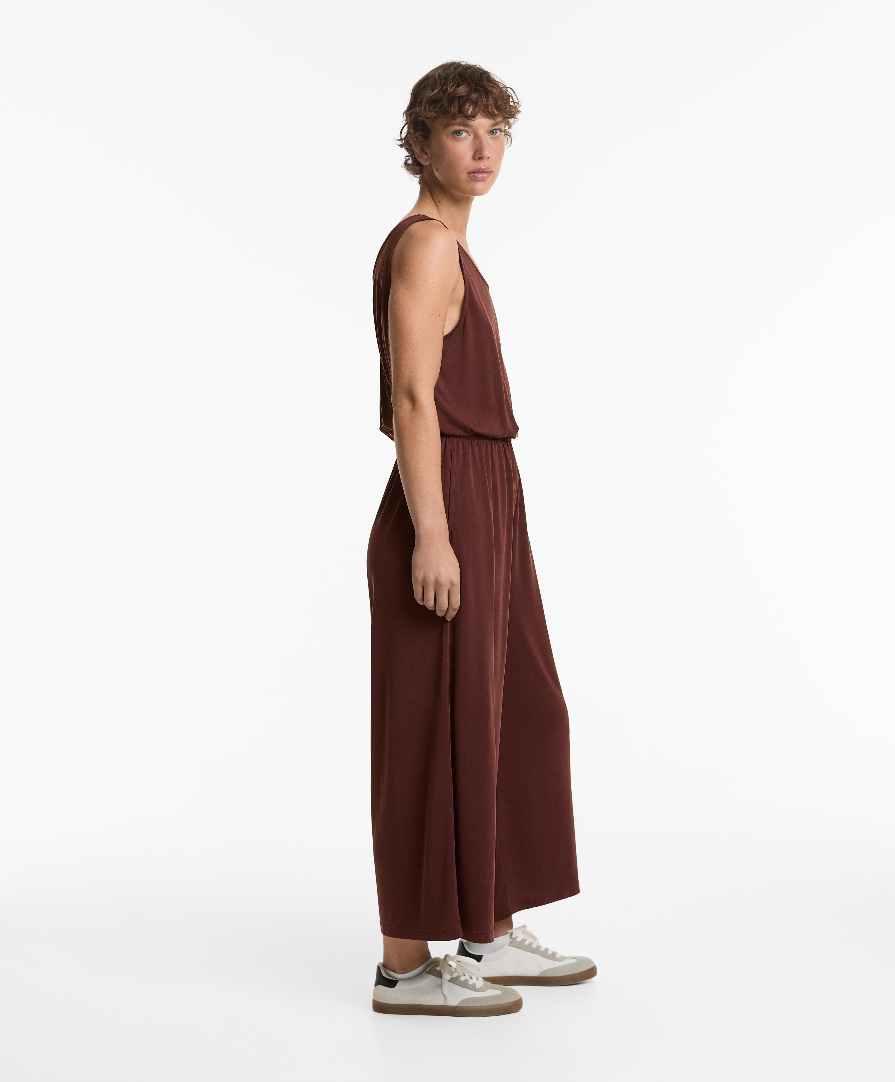 MODAL CROSSOVER BACK FLOWY MIDI JUMPSUIT