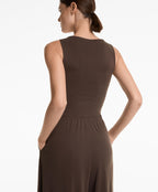 FLOATY CROSSOVER JUMPSUIT WITH MODAL