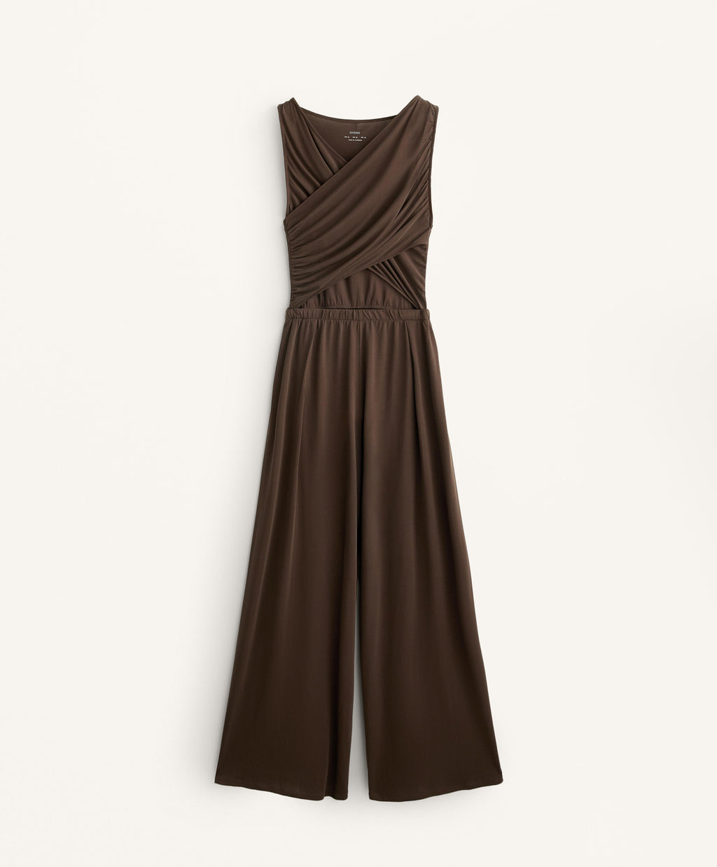 FLOATY CROSSOVER JUMPSUIT WITH MODAL