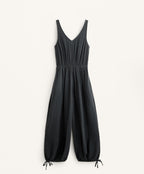 WIDE BALLOON LONG JUMPSUIT IN 100% COTTON