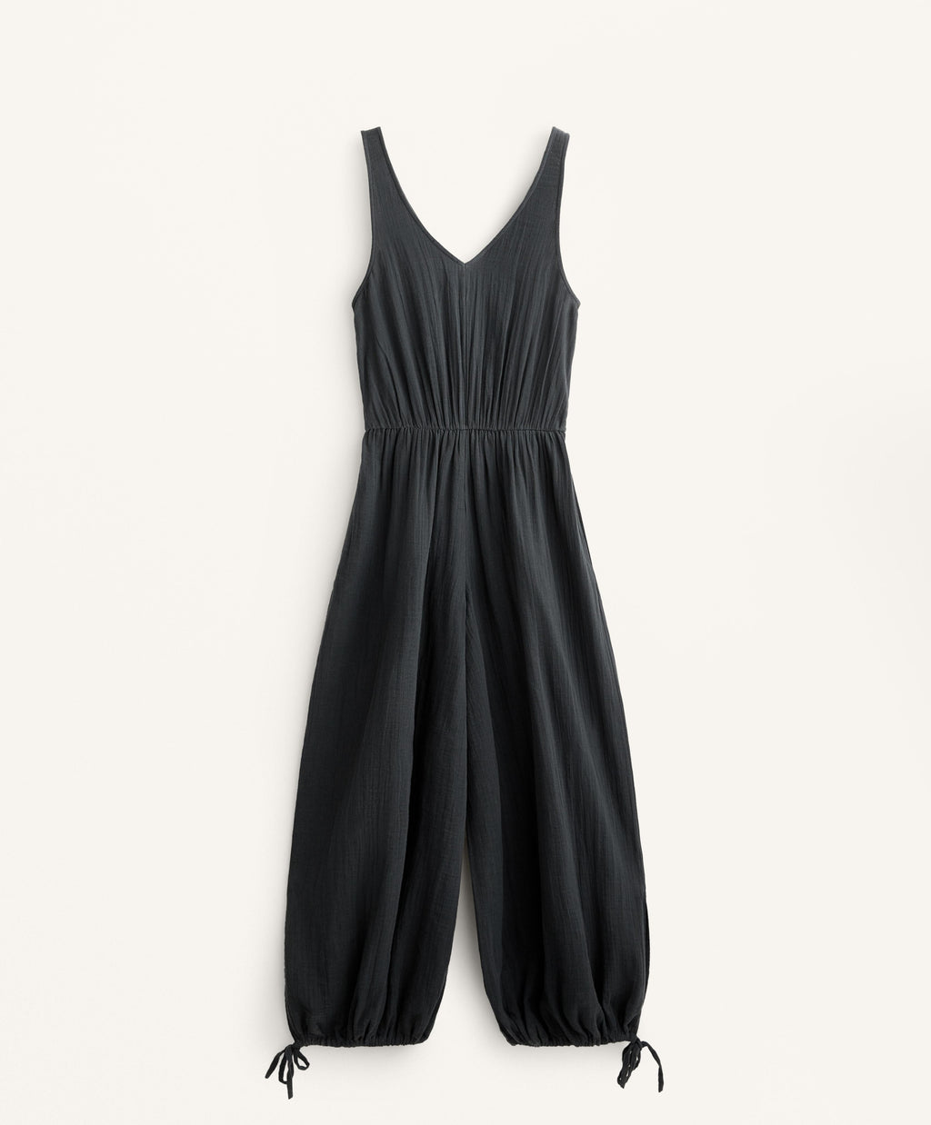 WIDE BALLOON LONG JUMPSUIT IN 100% COTTON