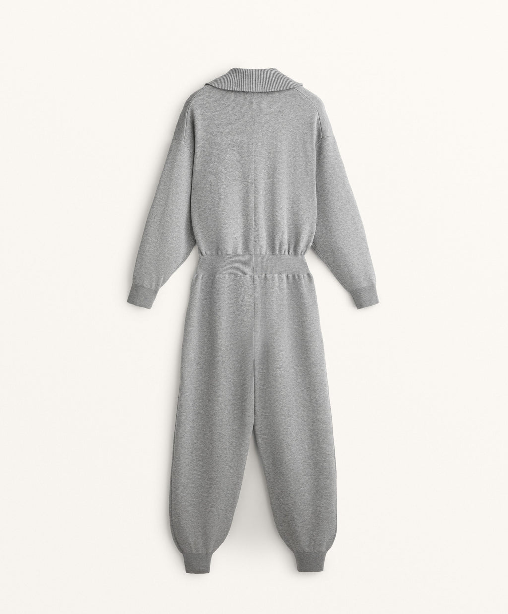 LONG HALF ZIP KNIT JUMPSUIT