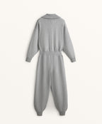 LONG HALF ZIP KNIT JUMPSUIT