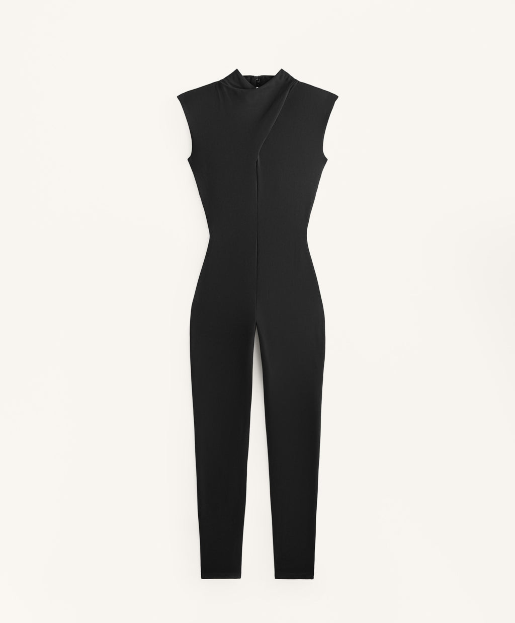 COMFORTLUX DRAPED NECK LONG JUMPSUIT