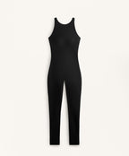 COMPRESSIVE LONG JUMPSUIT WITH BACK STRAPS