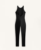COMPRESSIVE LONG JUMPSUIT WITH BACK STRAPS