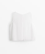 V NECK 100% LINEN TOP