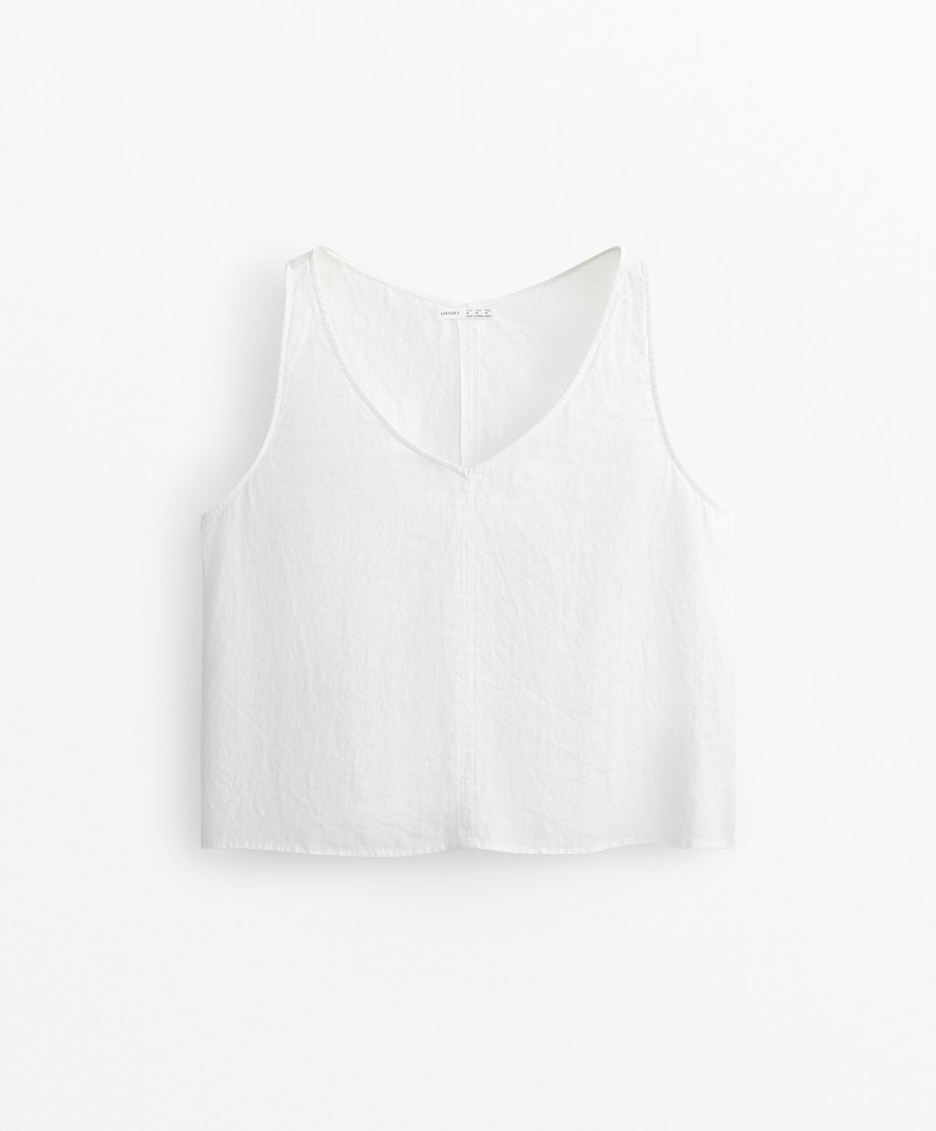 V NECK 100% LINEN TOP
