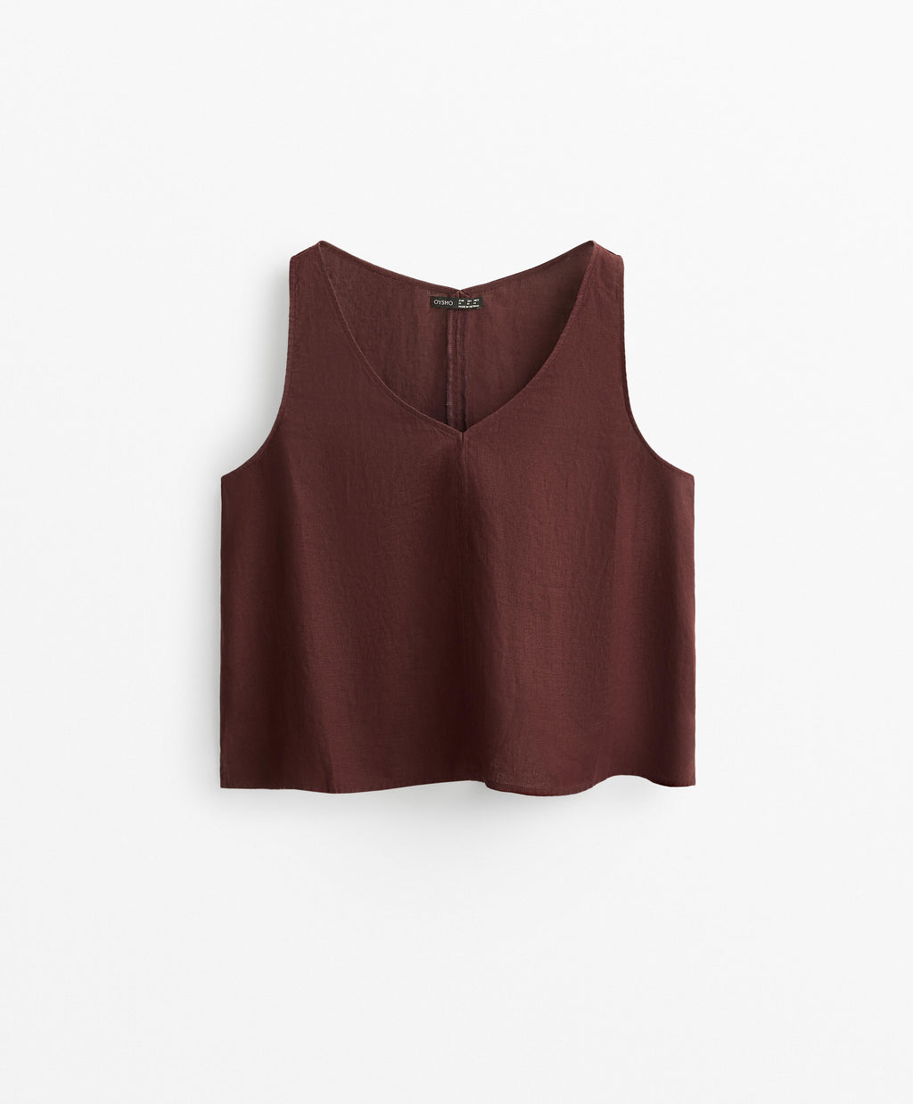 V NECK 100% LINEN TOP