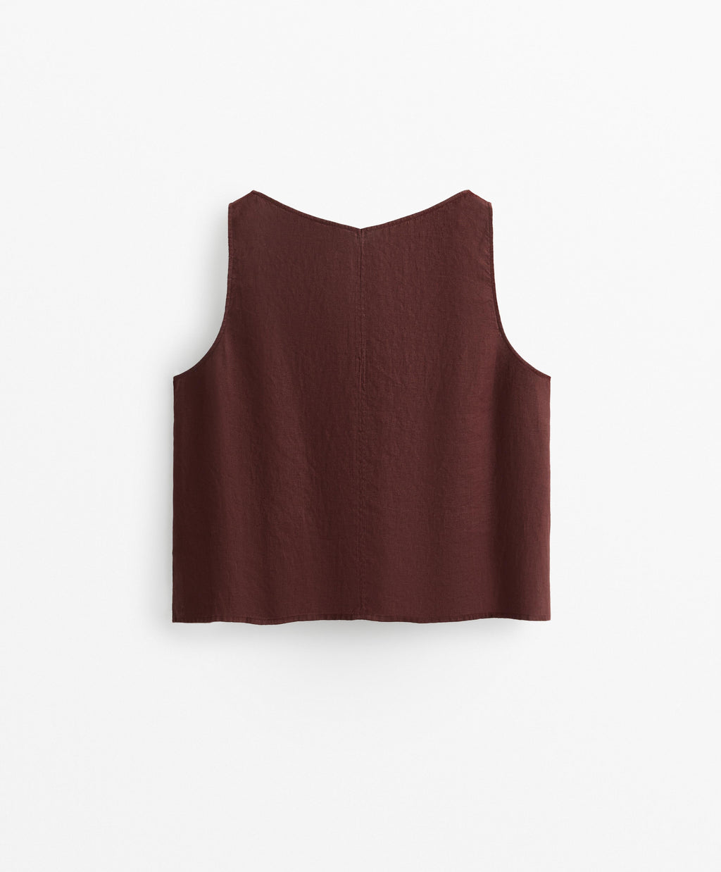 V NECK 100% LINEN TOP