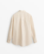 STRIPED 100% LINEN RELAXED SHIRT