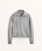 HIGH NECK KNIT JACKET WITH POCKETS