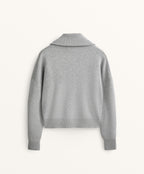 HIGH NECK KNIT JACKET WITH POCKETS