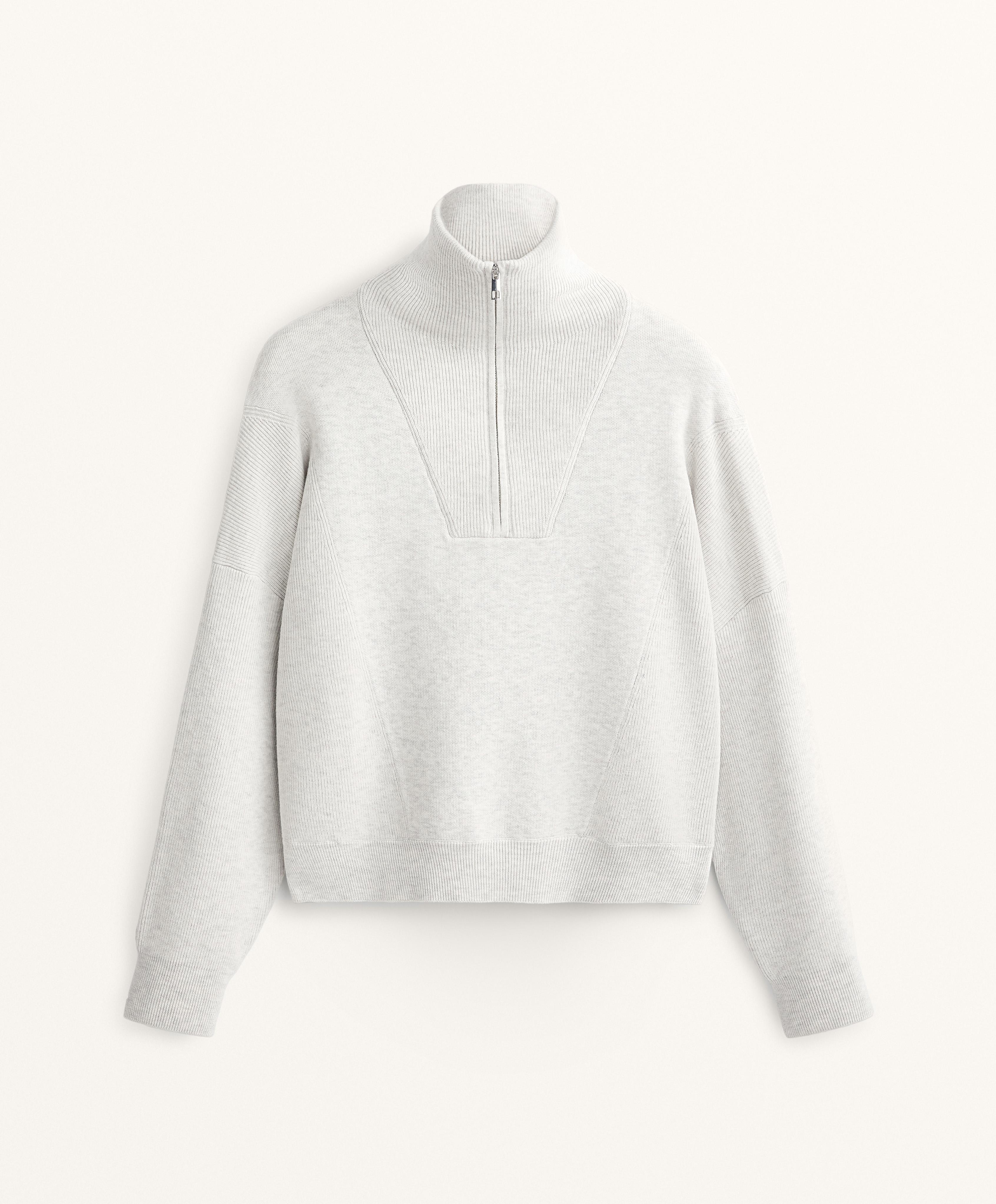 RIB KNIT HALF ZIP JUMPER