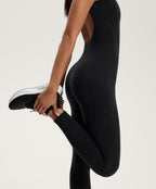COMPRESSIVE HALF ZIP LONG JUMPSUIT