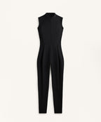 COMPRESSIVE HALF ZIP LONG JUMPSUIT