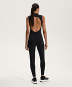 COMPRESSIVE HALF ZIP LONG JUMPSUIT