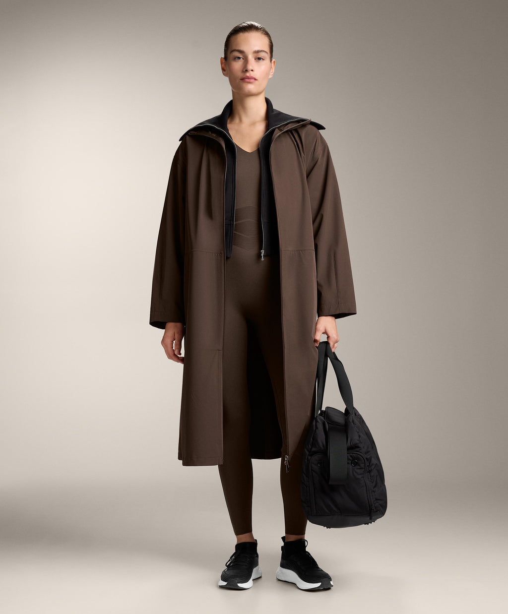 COMPRESSIVE BLOCK LONG JUMPSUIT