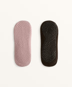2 PAIRS OF COTTON BLEND YOGA AND PILATES SOCKS WITH CROSSED STRAPS