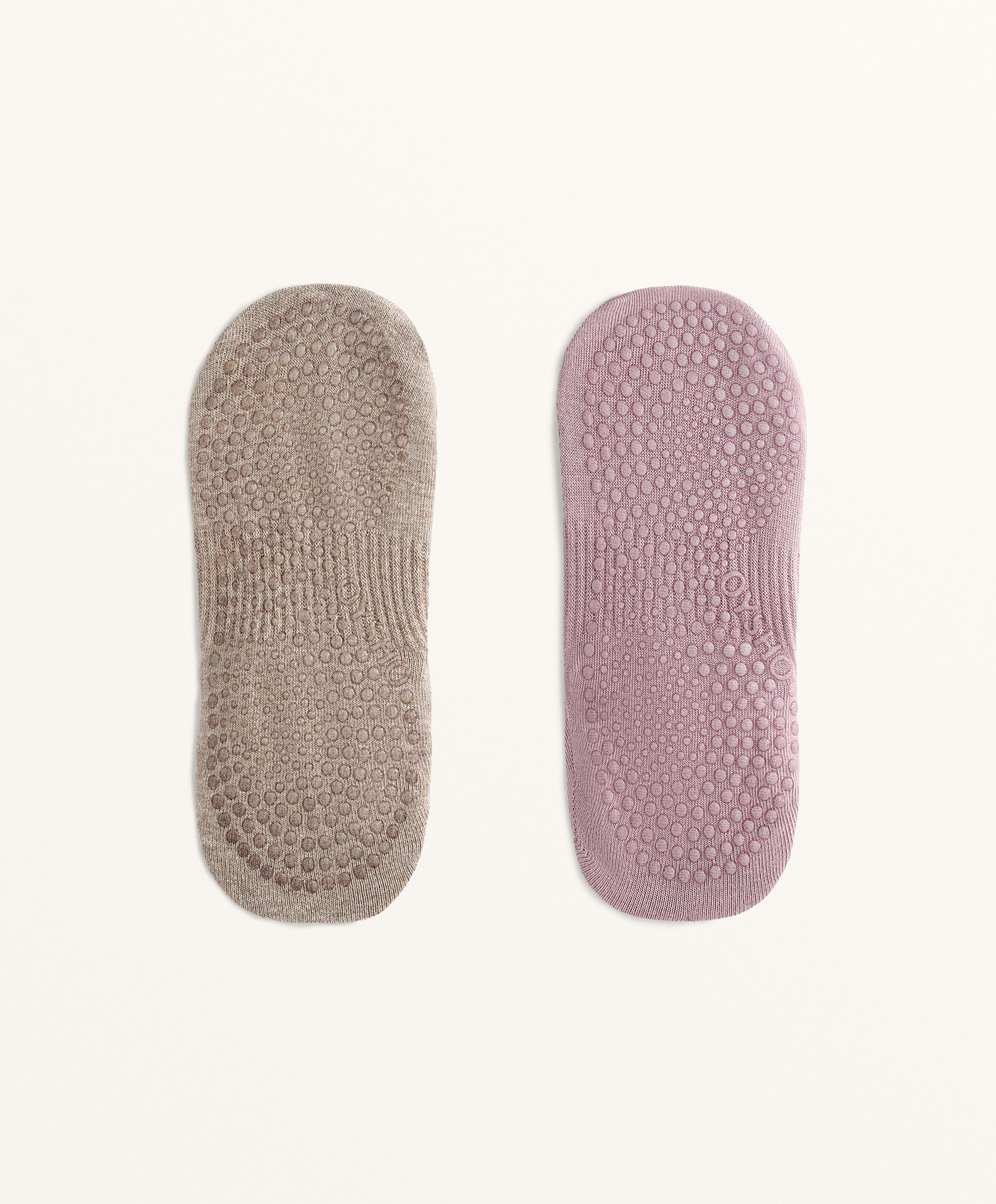 2 PAIRS OF COTTON BLEND YOGA AND PILATES SOCKS