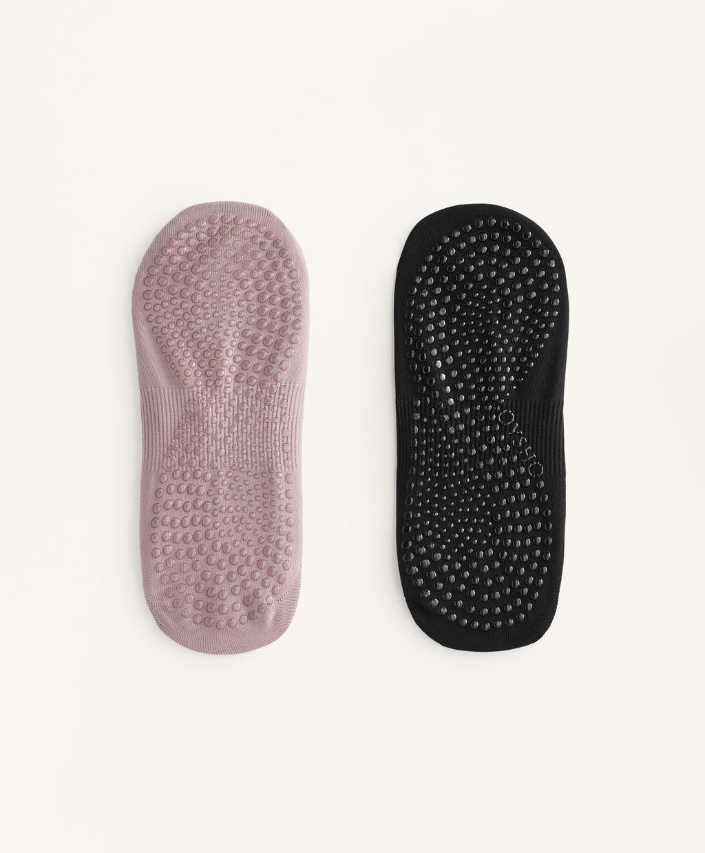2 PAIRS OF YOGA AND PILATES POLYAMIDE BLEND DOUBLE STRAP SOCKS