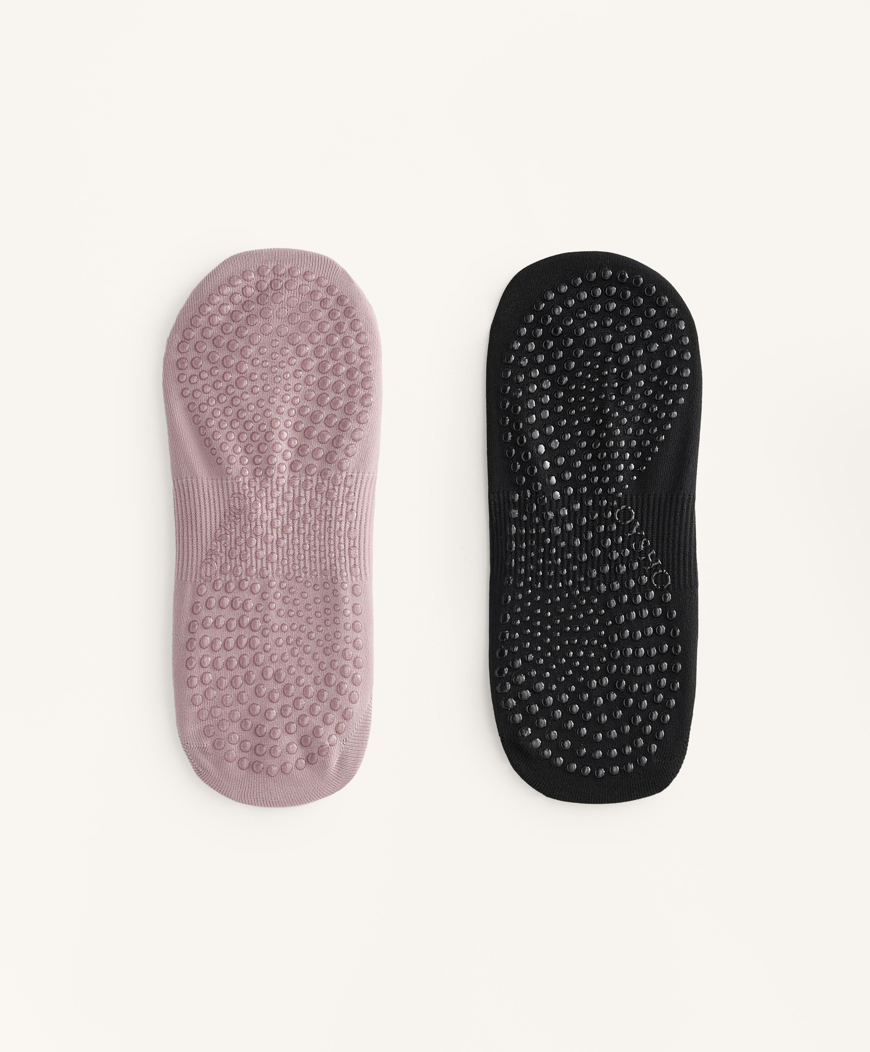 2 PAIRS OF YOGA AND PILATES POLYAMIDE BLEND DOUBLE STRAP SOCKS