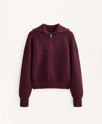 TEXTURED HALF ZIP KNIT JUMPER
