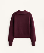 TEXTURED HALF ZIP KNIT JUMPER