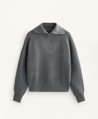 TEXTURED HALF ZIP KNIT JUMPER
