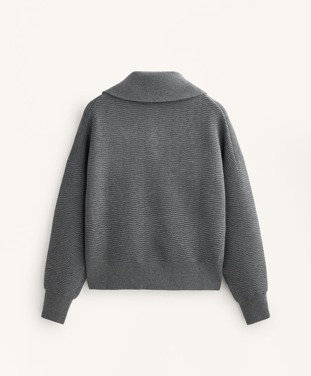 TEXTURED HALF ZIP KNIT JUMPER