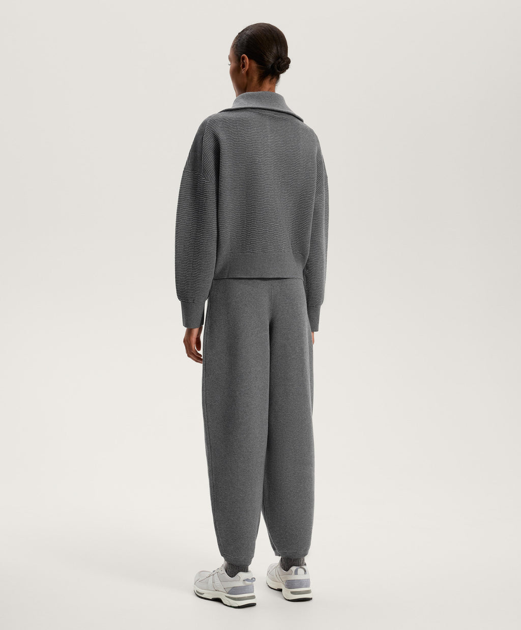 TEXTURED HALF ZIP KNIT JUMPER