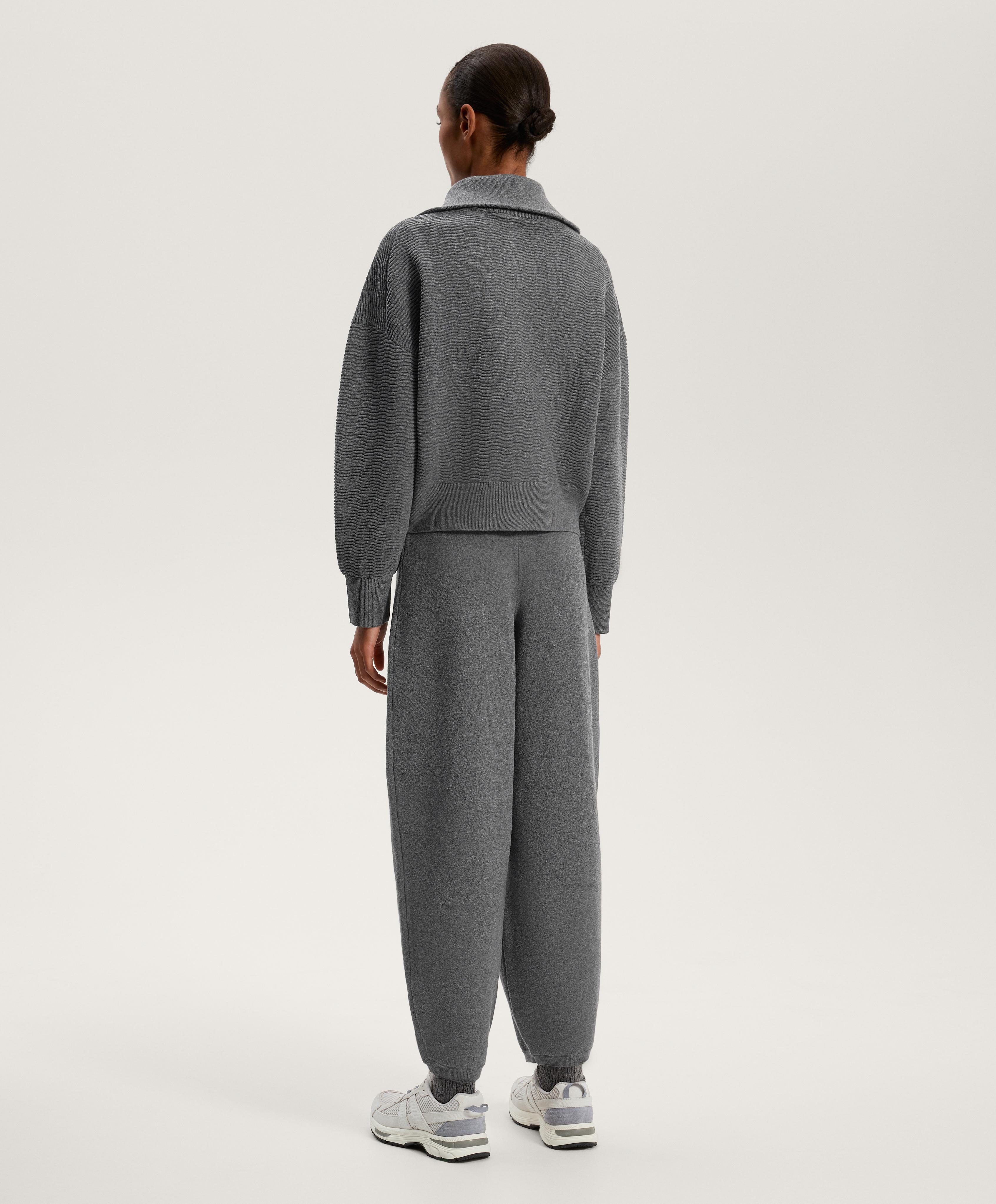 TEXTURED HALF ZIP KNIT JUMPER