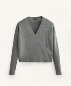 CROSSOVER KNIT JUMPER WITH RIB SLEEVES