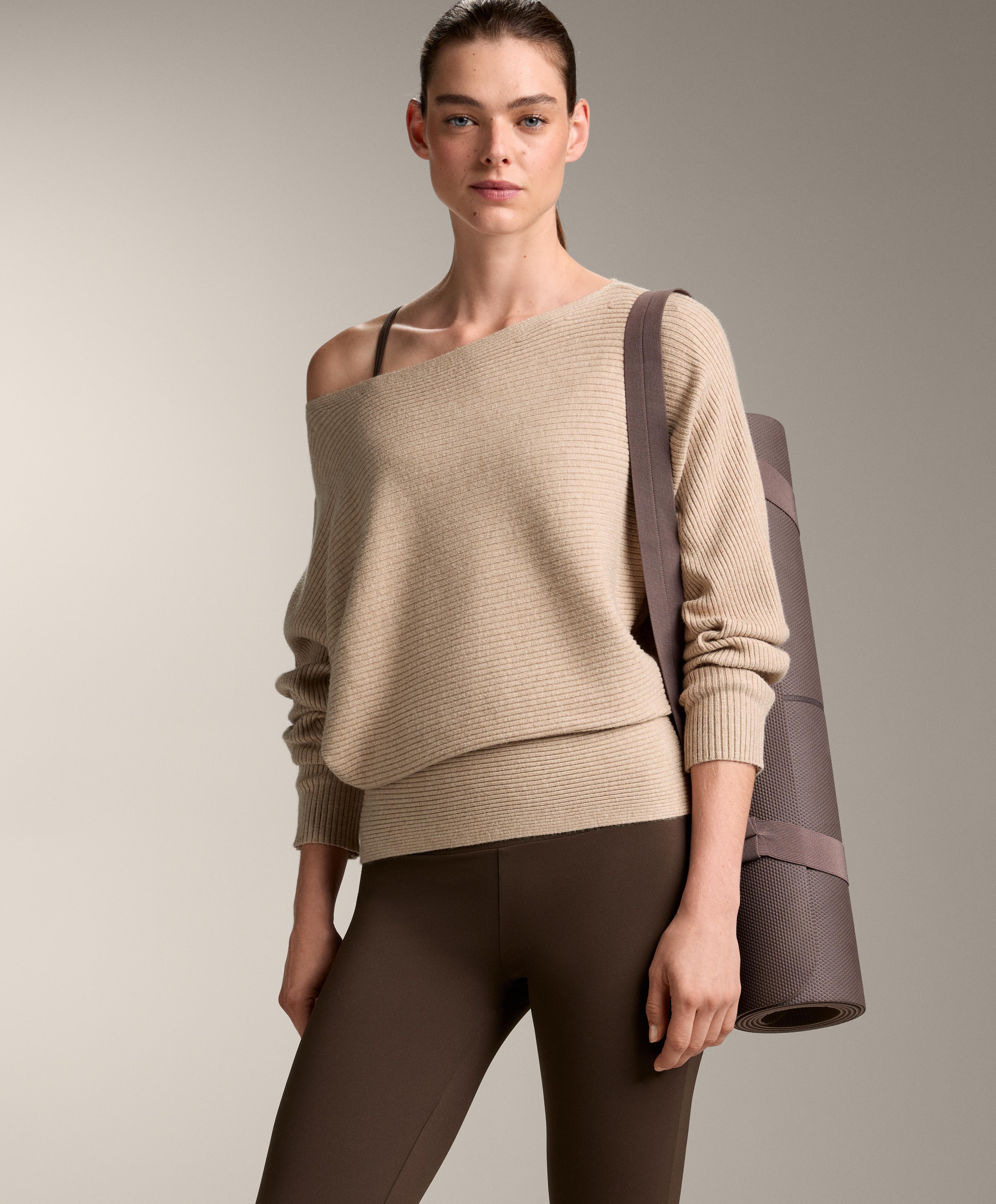OFF THE SHOULDER RIB KNIT JUMPER