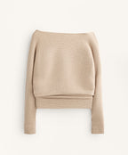 OFF THE SHOULDER RIB KNIT JUMPER
