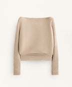 OFF THE SHOULDER RIB KNIT JUMPER