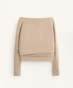 OFF THE SHOULDER RIB KNIT JUMPER