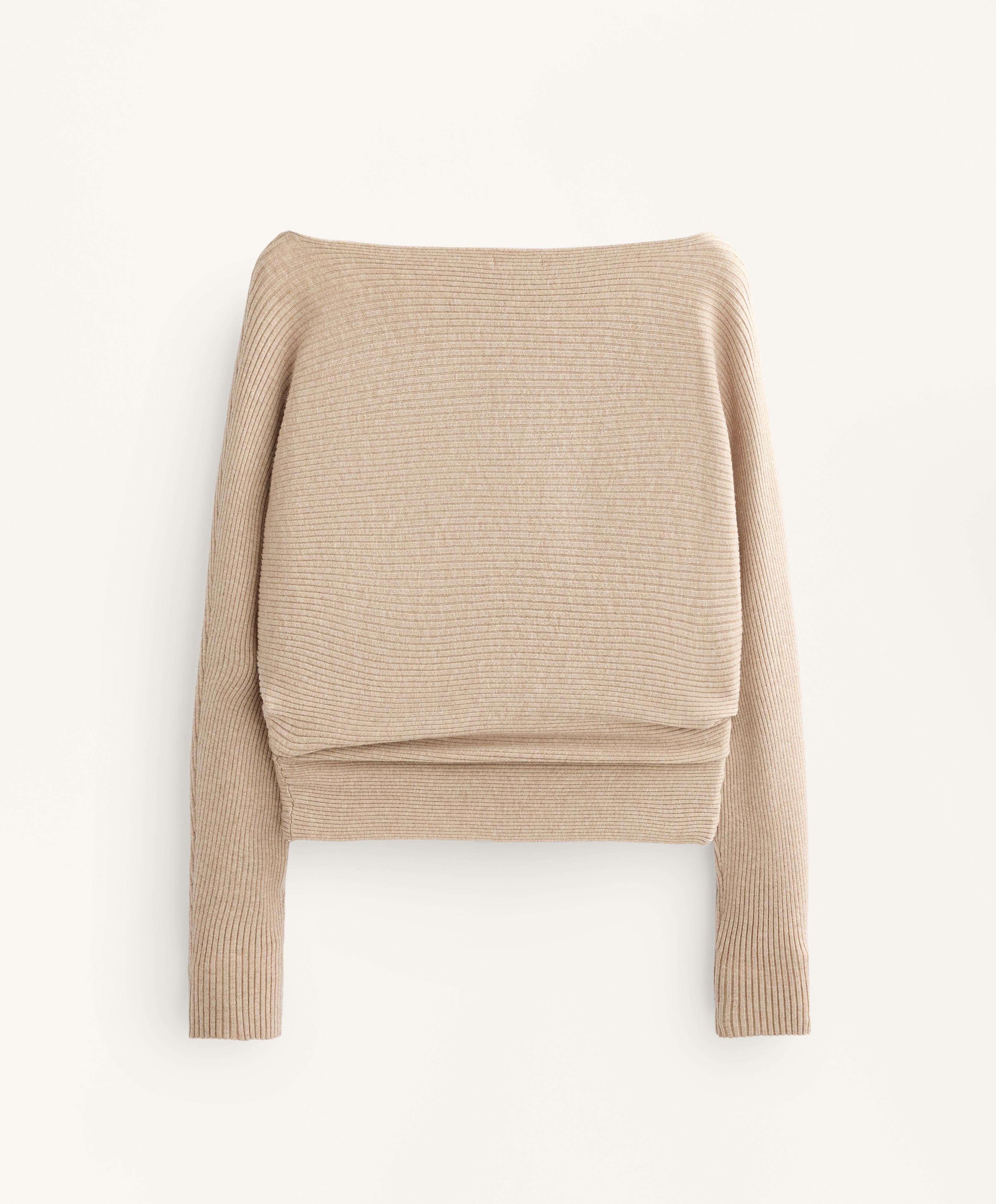 OFF THE SHOULDER RIB KNIT JUMPER