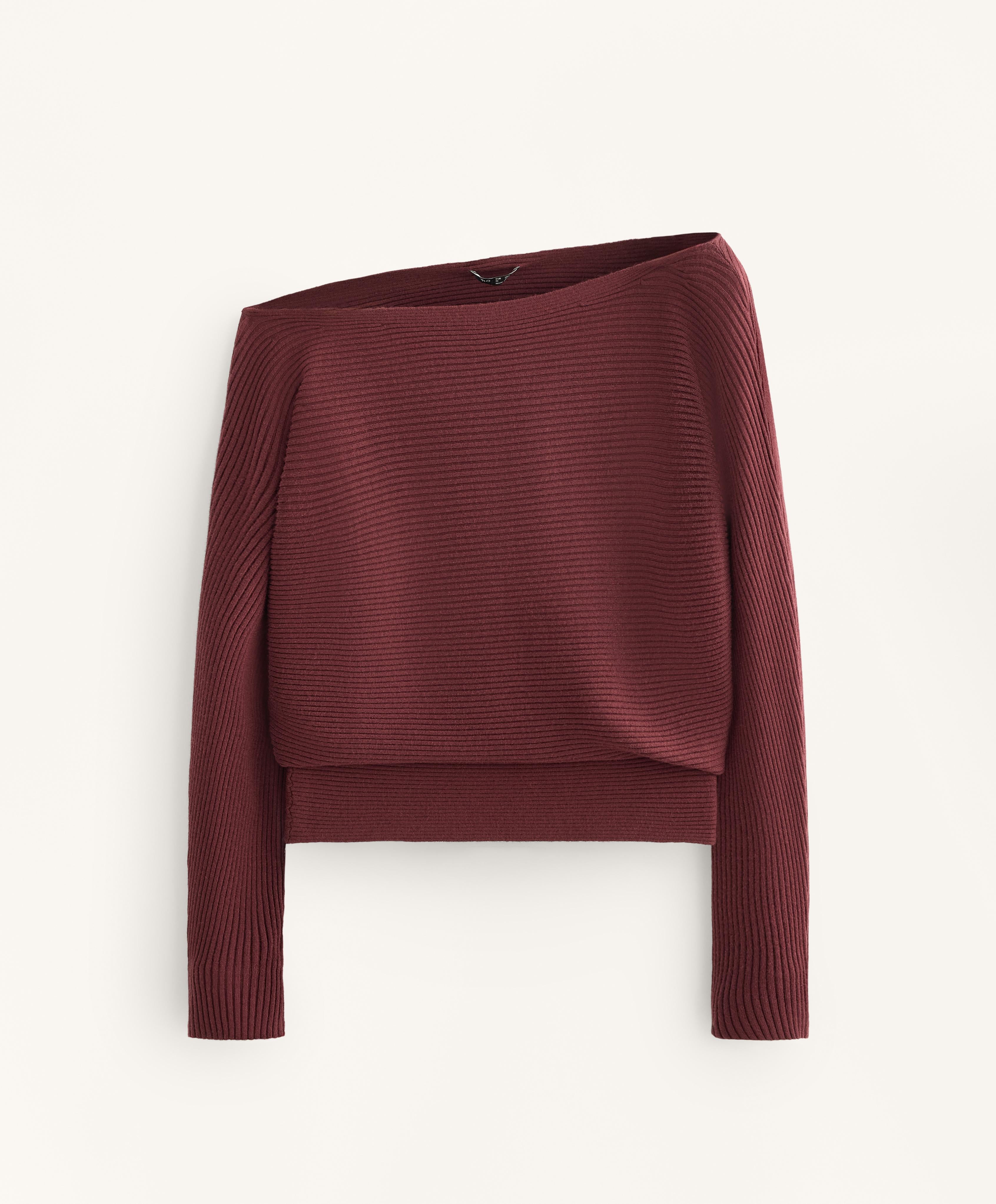 OFF THE SHOULDER RIB KNIT JUMPER