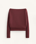 OFF THE SHOULDER RIB KNIT JUMPER