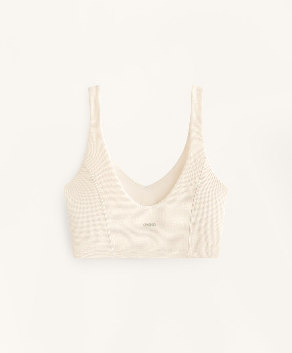 WAFFLE V NECK TOP