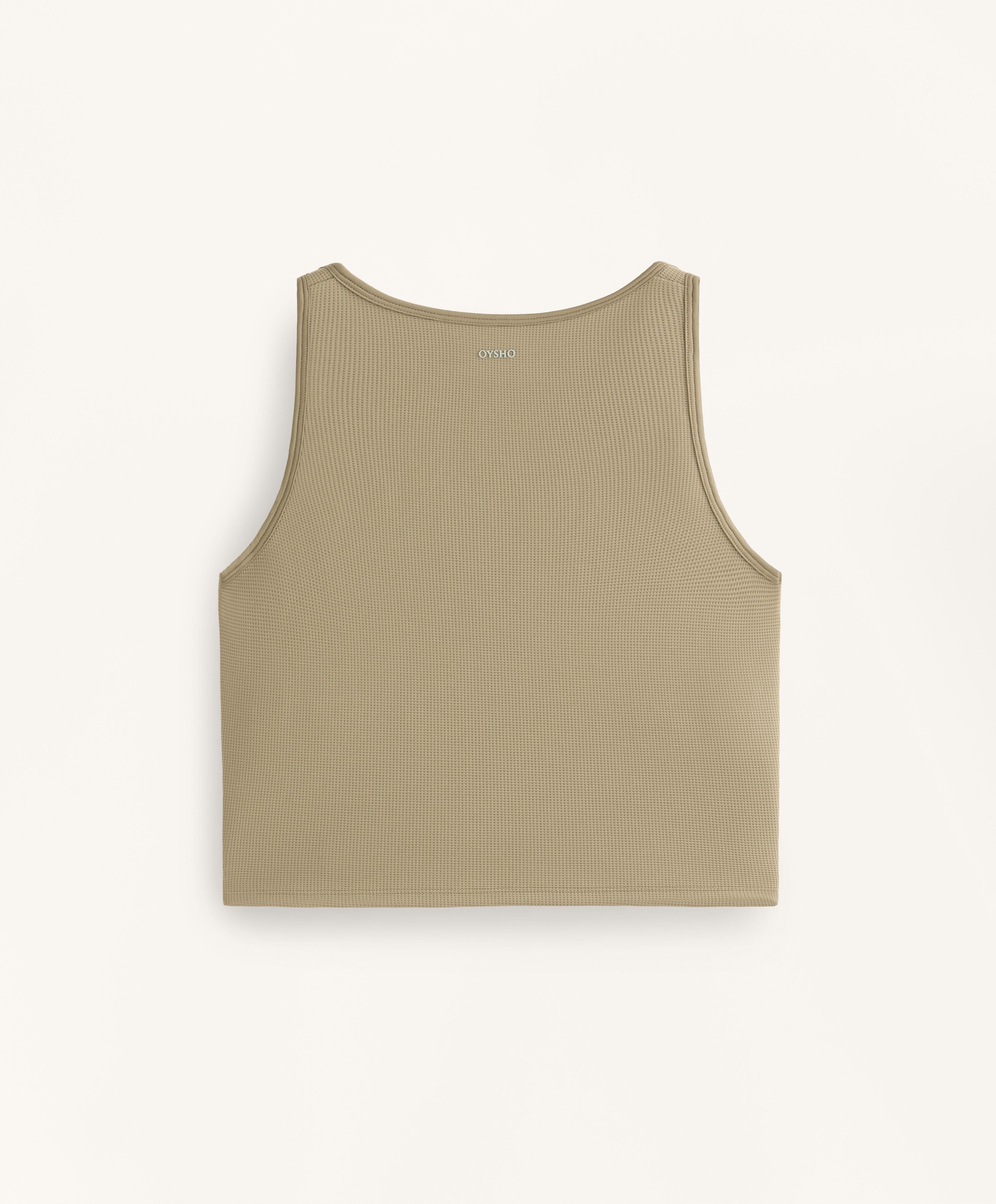 SLEEVELESS WAFFLE TANK TOP