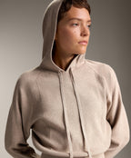 RIB JUMPER WITH DRAWSTRING HOOD AND FITTED WAIST