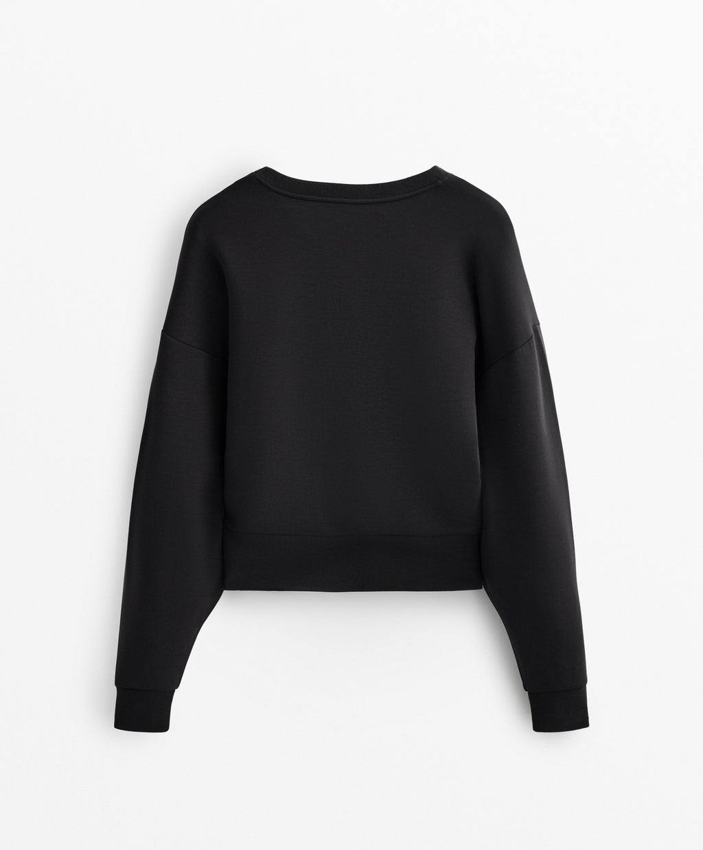 V NECK FITTED WAIST SWEATSHIRT WITH SOFT FEEL MODAL