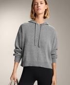 100% CASHMERE KNIT HOODIE SWEATSHIRT